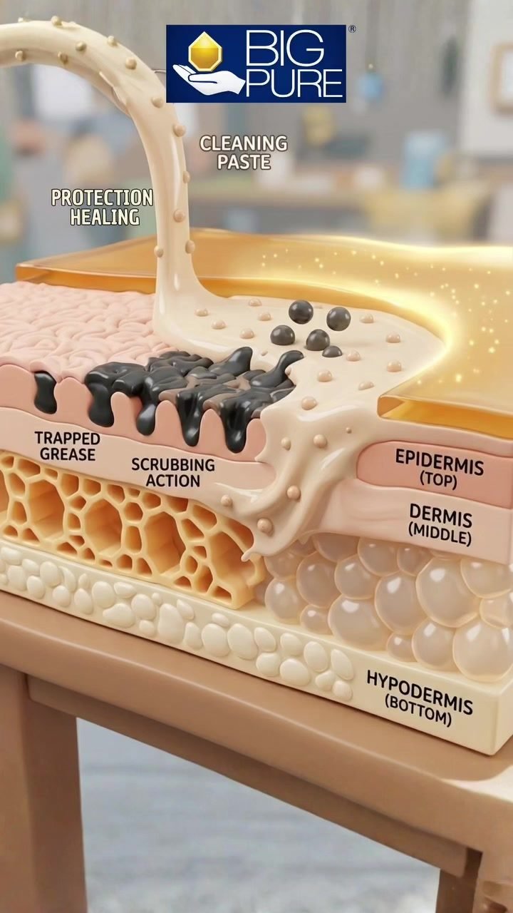 How BIG PURE lifts trapped grease from skin