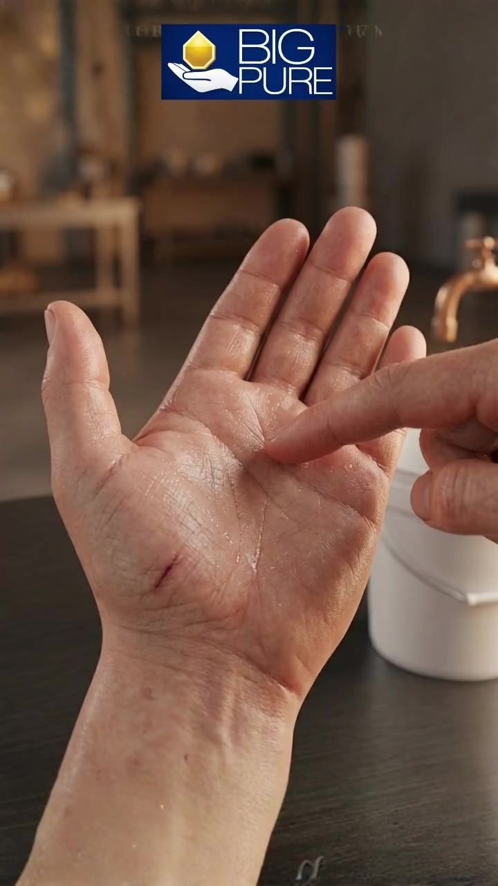 Washing grease off hands with BIG PURE